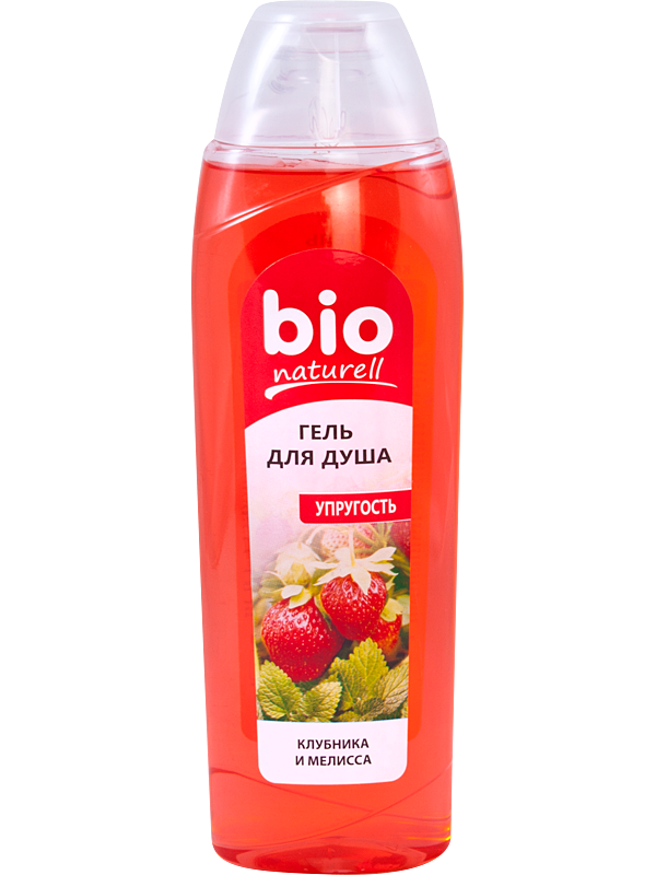Гель для душу Полуниця та меліса Bio naturell Shower Gel Strawberry and Melissa 500мл