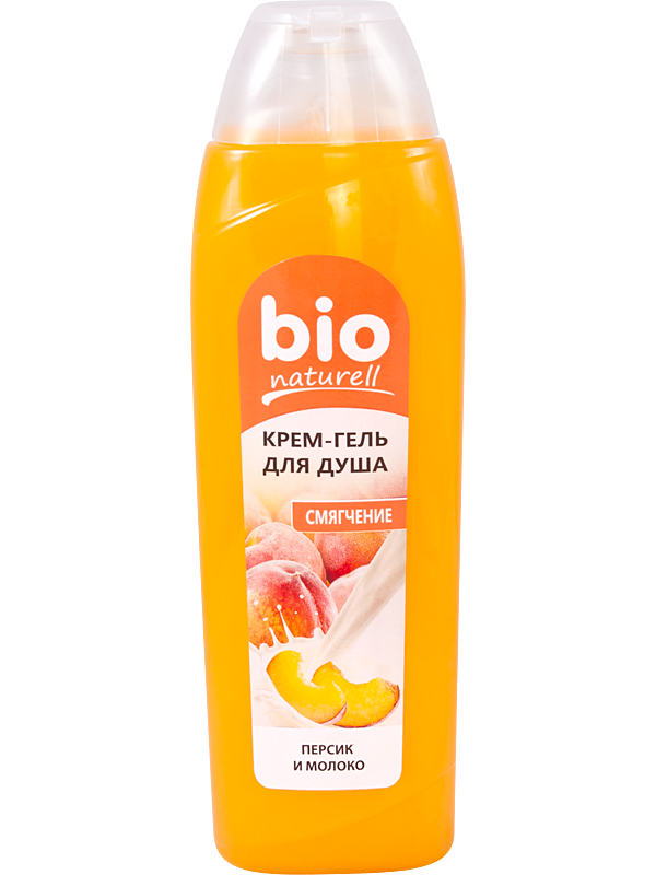 Крем-гель для душу Персик та молоко Bio naturell Cream-Shower Gel Peach and Milk 500мл