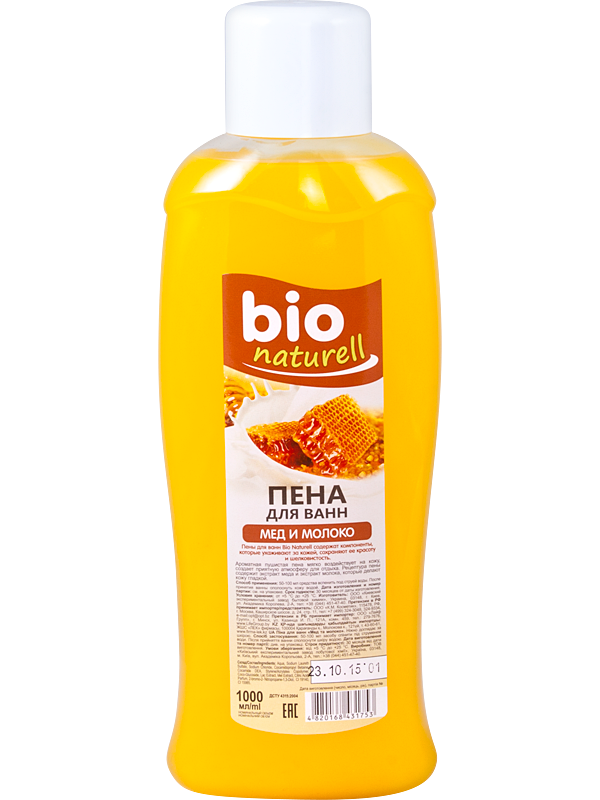 Піна для ванн Мед та молоко Bio naturell Bath Foam Honey and Milk