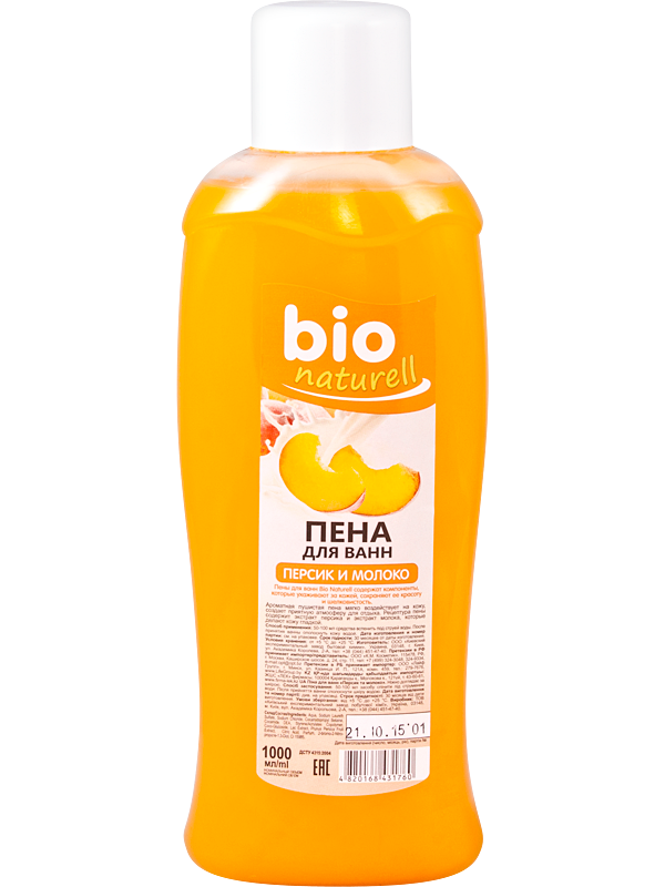 Піна для ванн Персик та молоко Bio naturell Bath Foam Peach and Milk 1000мл
