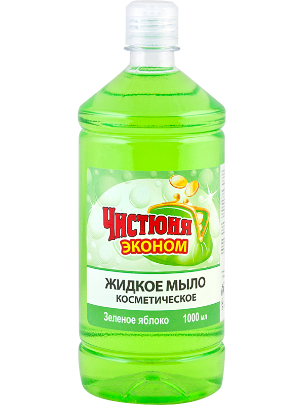 Рідке мило косметичне Зелене Яблуко Чистюня Liquid Soap Cosmetic Green Apple 1л