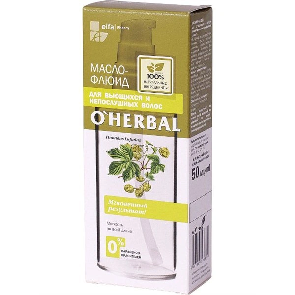 Олія-флюїд для кучерявого та неслухняного волосся OHerbal Oil-Fluid for Curly and Unruly Hair 50 мл