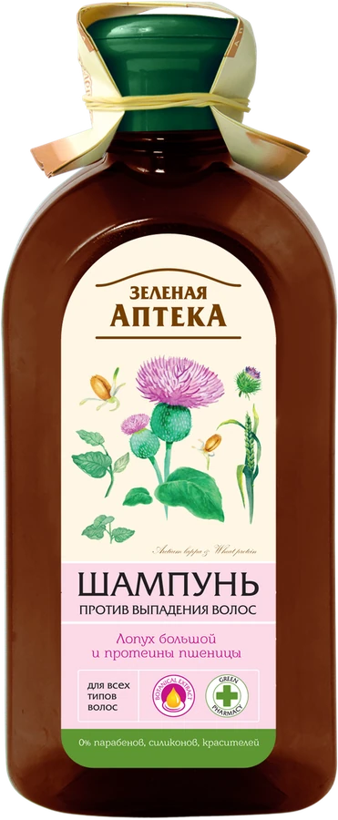 Зелена аптека Shampoo Against Hair Loss Burdock and Wheat Proteins 350 мл