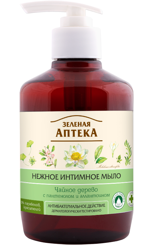 Рідке інтимне мило Чайне дерево Зелена аптека Liquid Intimate Soap Tea Tree 370 мл