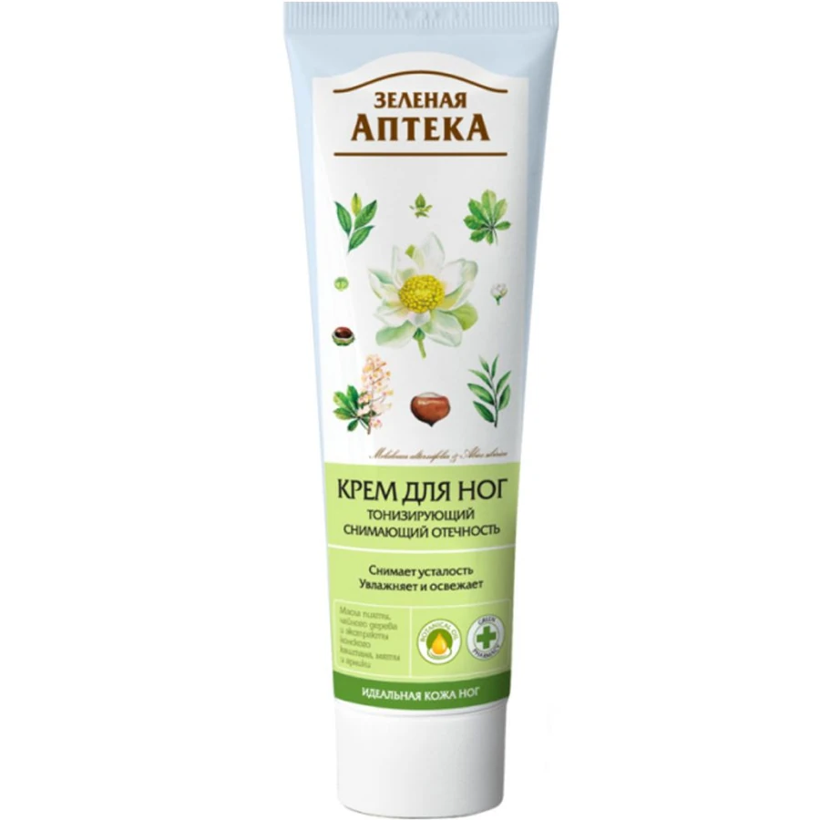 Крем для ніг тонізуючий, що знімає набряклість Зелена аптека Foot Cream Toning Relieves Swelling 100 мл