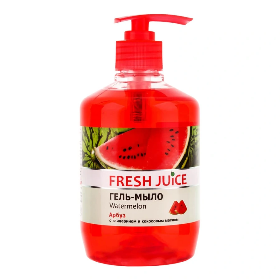 Гель-мило з гліцерином Кавун Fresh Juice Gel Soap Watermelon 460 мл