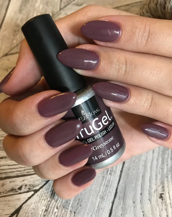 Гель-лак EzFlow TruGel Greystone сіро-коричневий з легким фіолетовим відтінком, емаль 14 мл