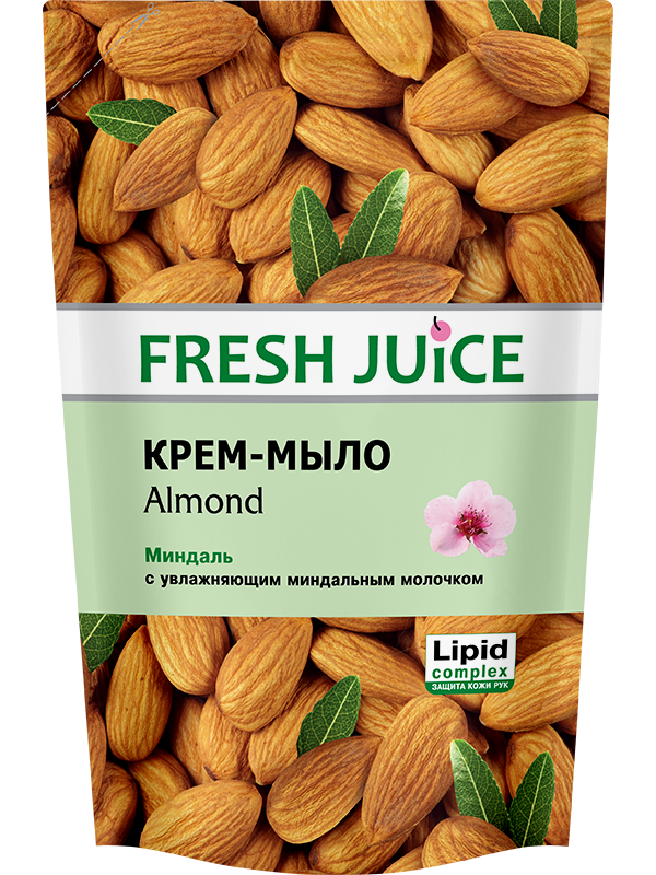 Крем-мило з зволожуючим молочком Міндаль Fresh Juice Cream Soap Almond 460 мл
