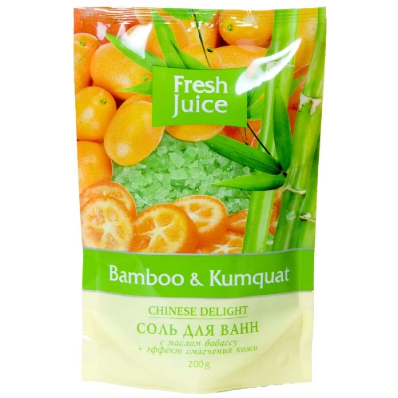 Сіль для ванни Бамбук та Кумкват Fresh Juice Bath Salt Doypack Вamboo and Kumquat дой-пак 200 мл