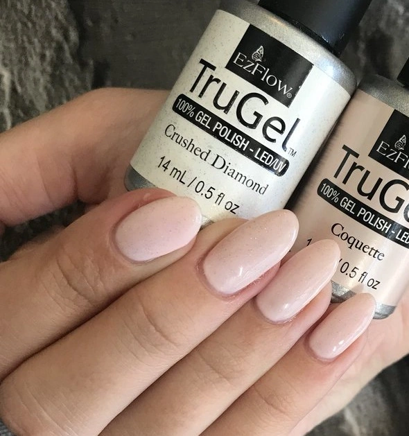 Гель-лак EzFlow TruGel Crushed Diamond прозорий з голографічними блискітками 14 мл