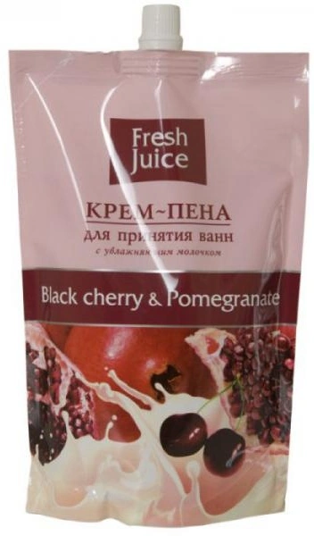 Крем-піна для ванни Черешня та Гранат Fresh Juice Cream Foam for Bath Doypack Black cherry and Pomegranate дой-пак 500мл