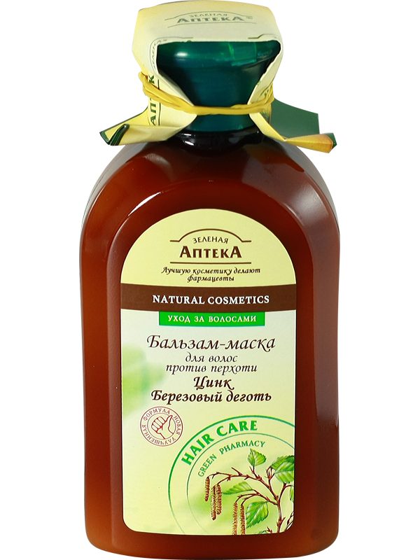 Бальзам-маска Цинк+Березовий дьоготь Зелена аптека Hair Balm Zinc + Tar 300мл