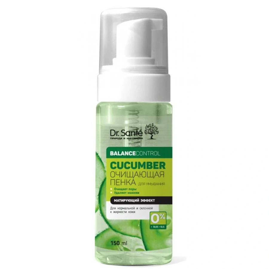 Очищаюча пінка для вмивання з ефектом, що матує Dr.Sante Foam Wash Cucumber 150 мл