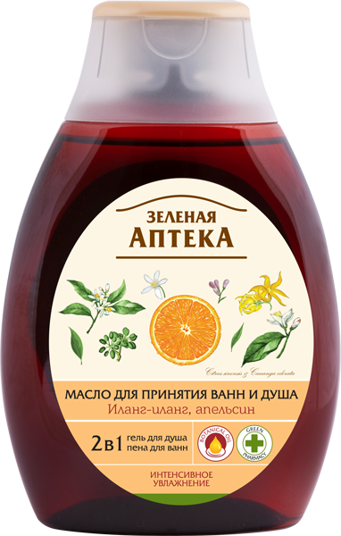 Олія для ванни Іланг-іланг та Апельсин Зелена аптека Oil Bath Ylang-Ylang 250 мл