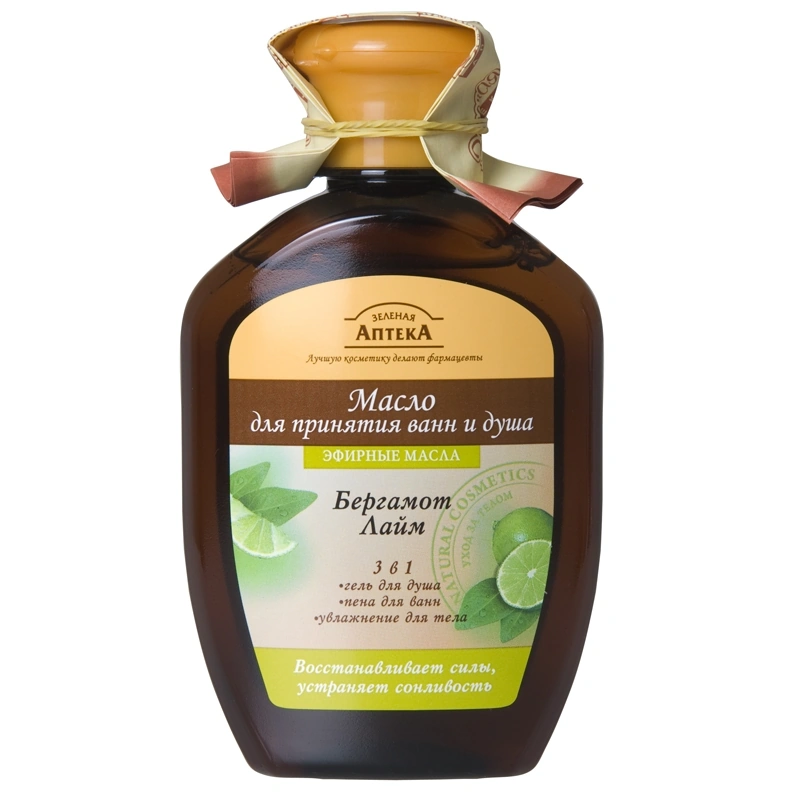 Олія для ванни Бергамот та Лайм Зелена аптека Oil Bath Bergamot 250мл