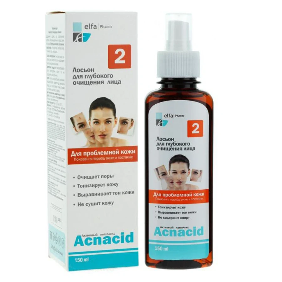 Лосьйон для глибокого очищення обличчя Acnacid Elfa Pharm Acnacid Lotion Deep Cleansing Face 150 мл