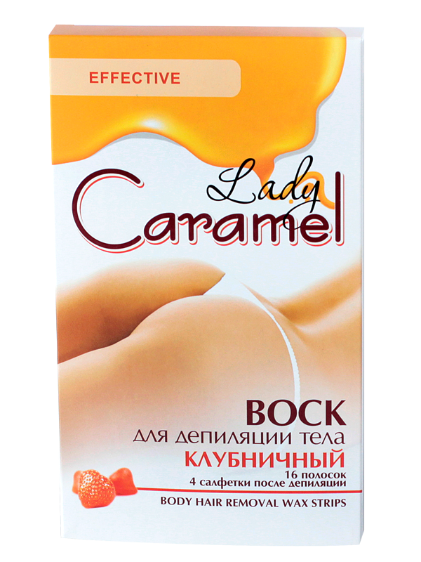 Віск для депіляції тіла "Полуничний" Lady Caramel Wax for Depilation Body Strawberry 16 шт