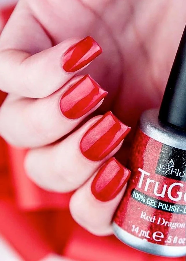 Гель-лак EzFlow TruGel Red Dragon червоний з блискітками 14 мл