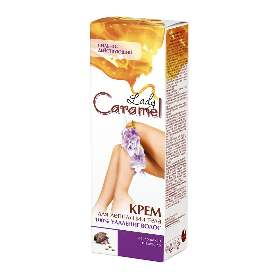 Крем для депіляції тіла 100% видалення волосся Lady Caramel Cream for Depilation 100% Removal 100 мл