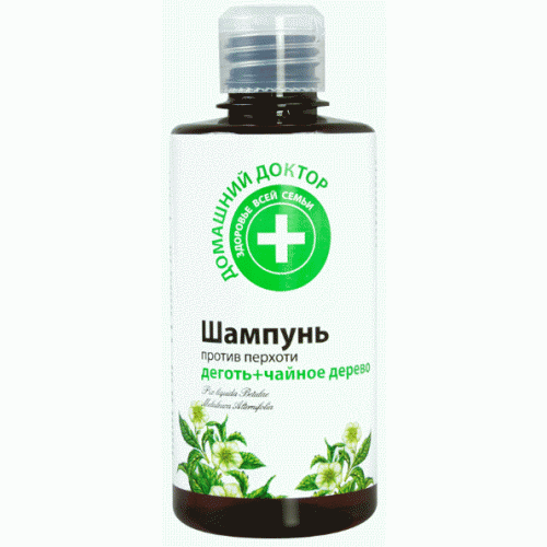 Шампунь Діготь+Чайне дерево проти лупи Домашний Доктор (The Doctor) Shampoo Tar, Melaleuca Anti-Dandruff 300мл