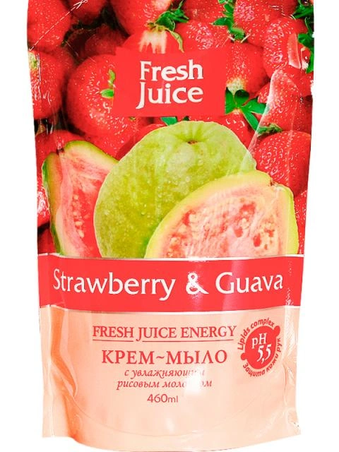 Fresh Juice Cream Soap Doypack Strawberry and Guava 460мол дой-пак