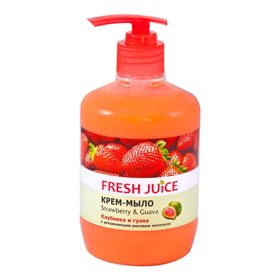 Крем-мило Полуниця та Гуава Fresh Juice Cream Soap Strawberry and Guava 460 мл