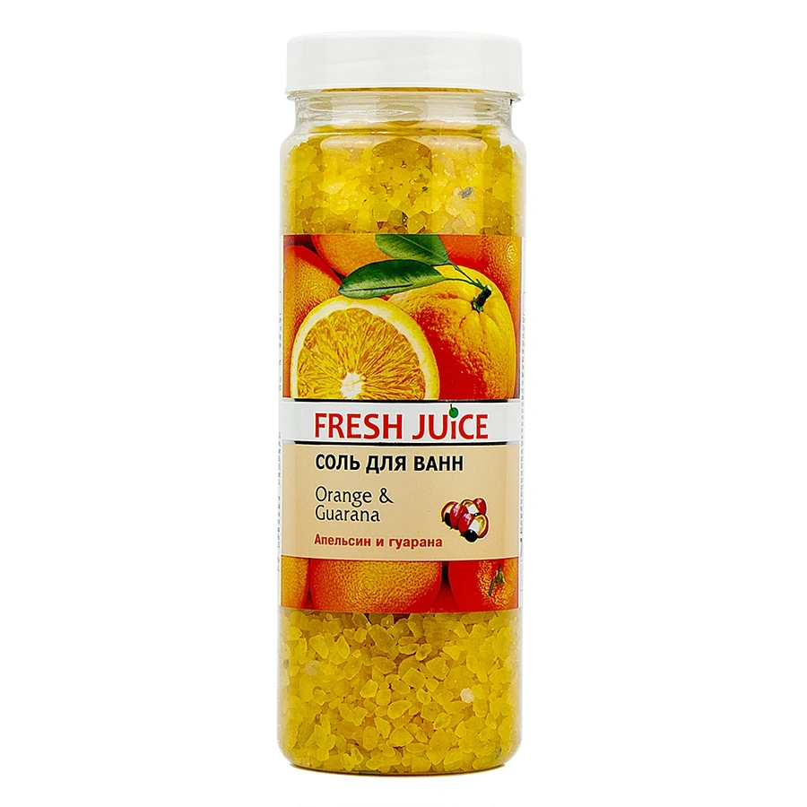 Сіль для ванни Апельсин та Гуарана Fresh Juice Bath Salt Orange and Guarana 700 г