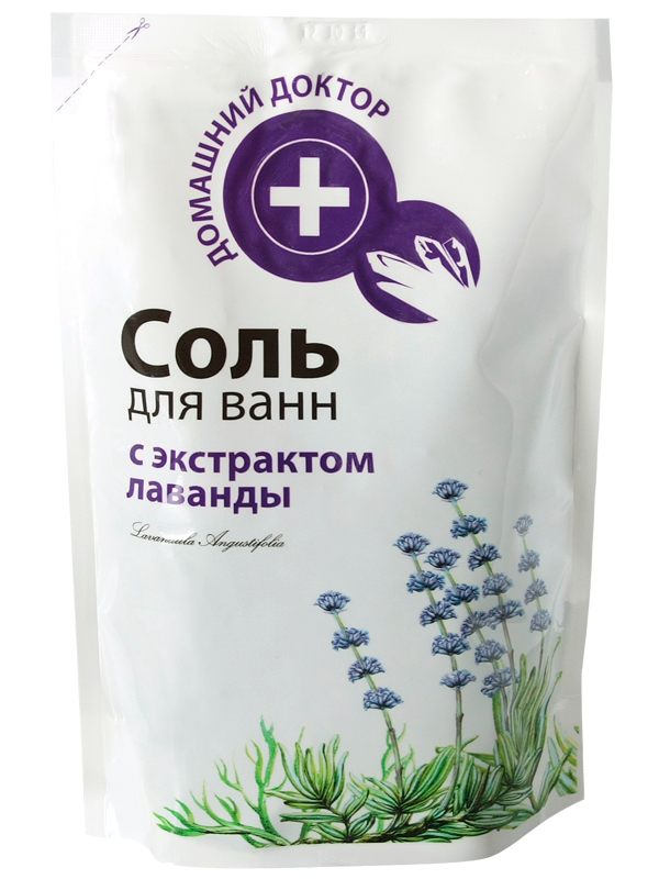 Сіль для ванни з екстрактом лаванди Домашний Доктор (The Doctor) Salt with Lavender doypack дой-пак 500г