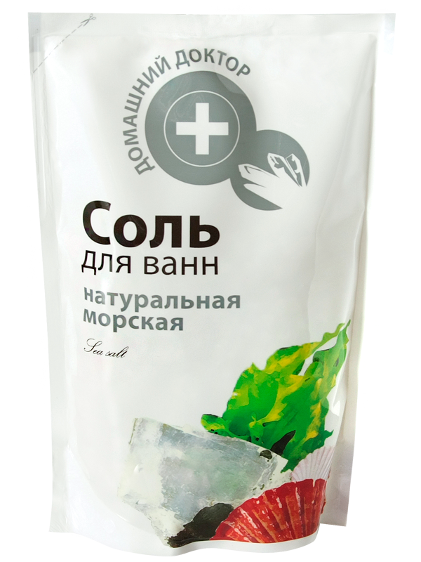 Сіль для ванни натуральна морська Домашний Доктор (The Doctor) Sea Salt Natural doypack дой-пак 500 г