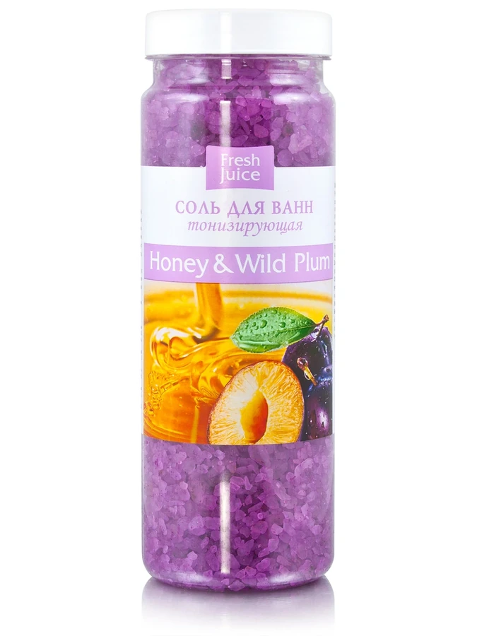 Сіль для ванни Мед та Дика слива Fresh Juice Bath Salt Honey and Wild Plum 700г