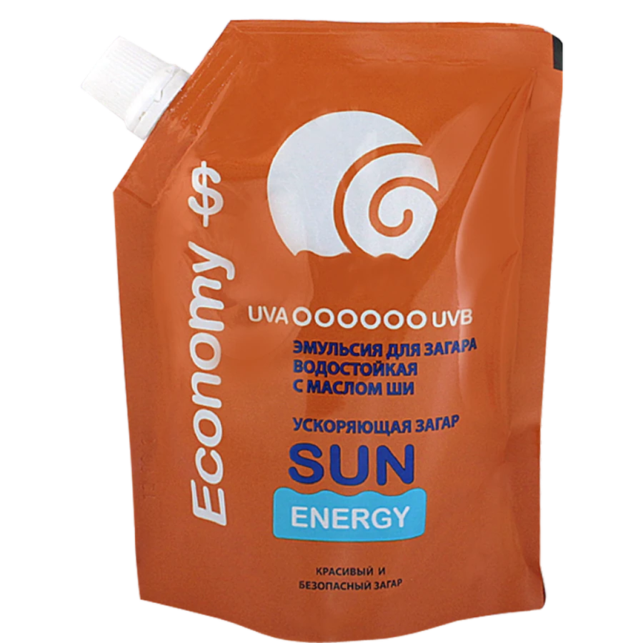 Емульсія для засмаги водостійка з олією ши SPF 8 Sun Energy Economy Emulsion Sun SPF 8 200мл Doypack дой-пак