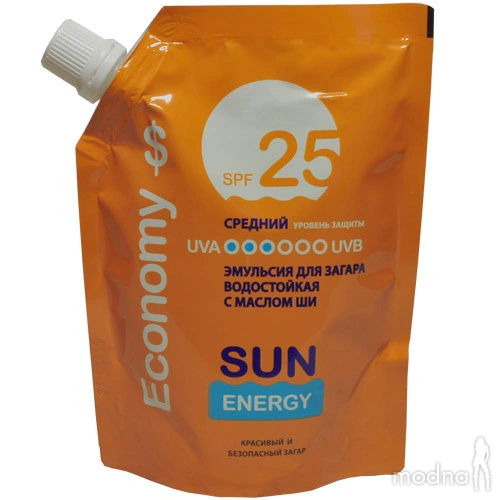 Емульсія для засмаги водостійка з олією ши SPF 25 Sun Energy Travel Emulsion Sun SPF 25 90мол Doypack дой-пак