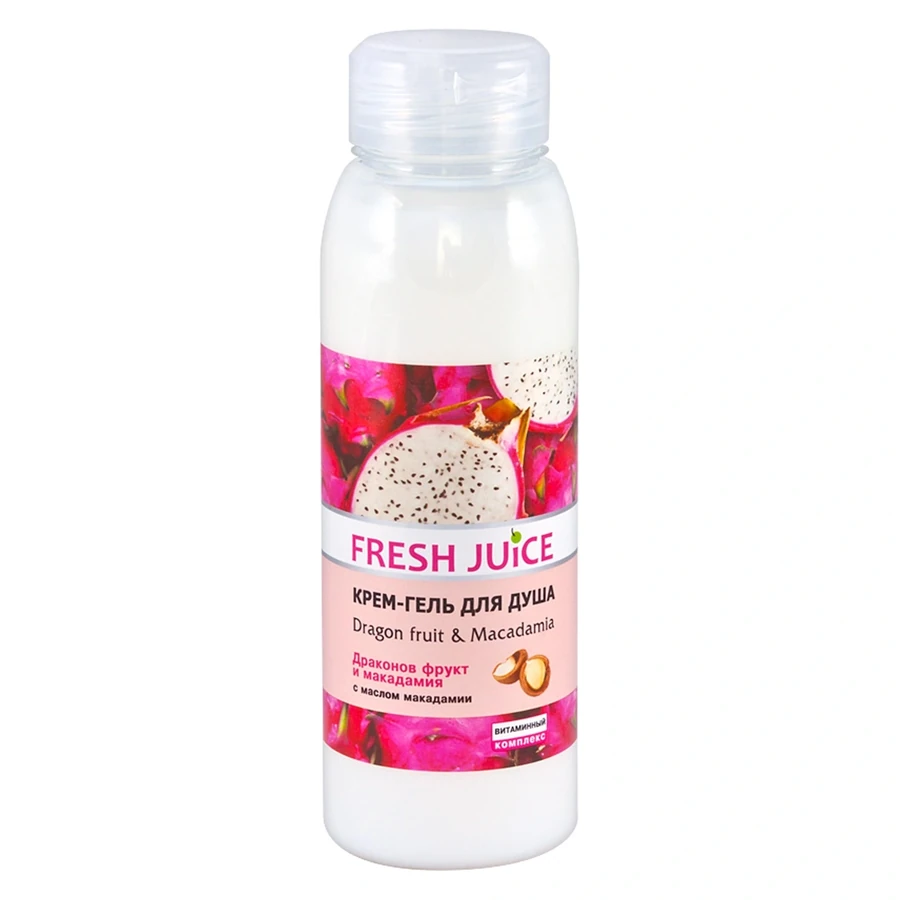 Крем-гель для душу Драконов фрукт та Макадамія Fresh Juice Cream Shower Gel Dragon fruit and Macadamia 300 мл