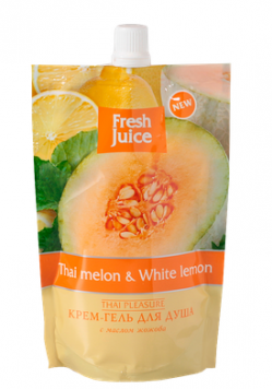 Крем-гель для душу Тайська диня та Білий лимон Fresh Juice Cream-Shower Gel Doypack Thai melon and White Lemon дой-пак 170мл
