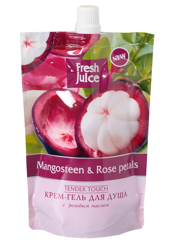 Крем-гель для душу Мангостин і Пелюстки троянд Fresh Juice Cream-Shower Gel Doypack Mangosteen and Rose Petals дой-пак 170мл