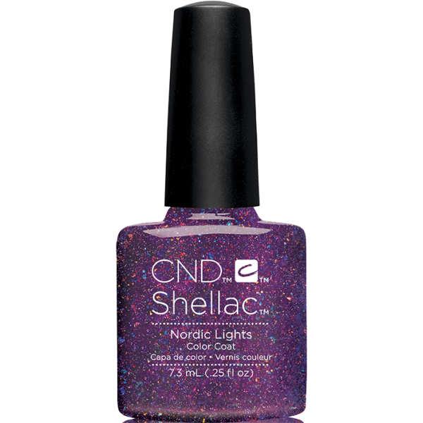 Гель-лак CND Shellac Nordic Lights пурпурний з різнокольоровим глітером 7,3 мл