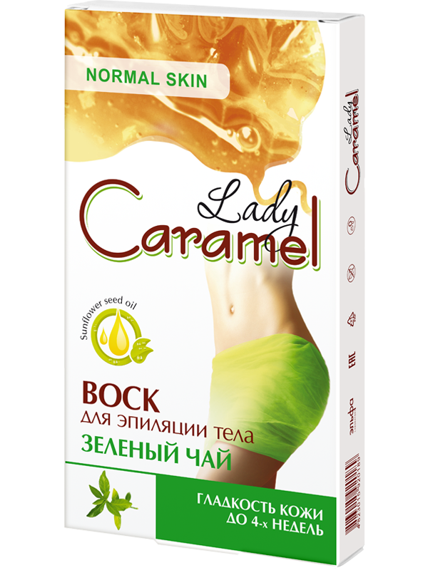 Віск для депіляції тіла "Зелений чай" Lady Caramel Wax for Depilation Body Green Tea 16 шт