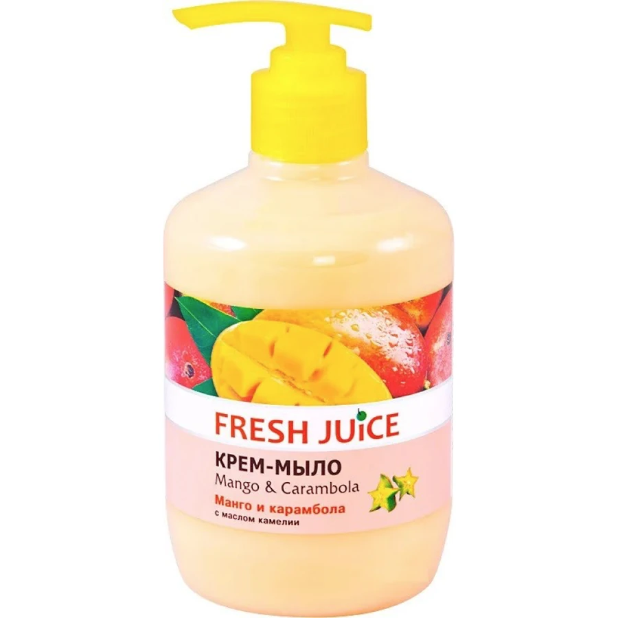 Крем-мило з олією камелії Манго та Карамбола Fresh Juice Cream Soap Mango та Carambola 460 мл