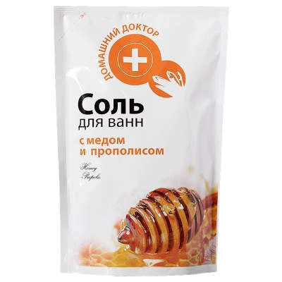 Сіль для ванни з медом та прополісом Домашний Доктор (The Doctor) Salt with Honey and Propolis doypack дой-пак 500г