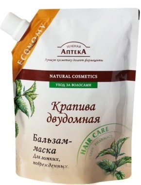 Бальзам-маска Кропива дводомна Зелена аптека Balsam Hair Mask To Fragile or Damaged дой-пак 200мл
