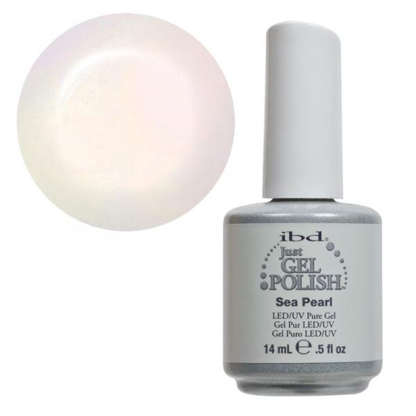 Морські перли IBD Just Gel Polish Sea Pearl напівпрозорі білі з легким неоновим відливом та мікроблиском 14 мл