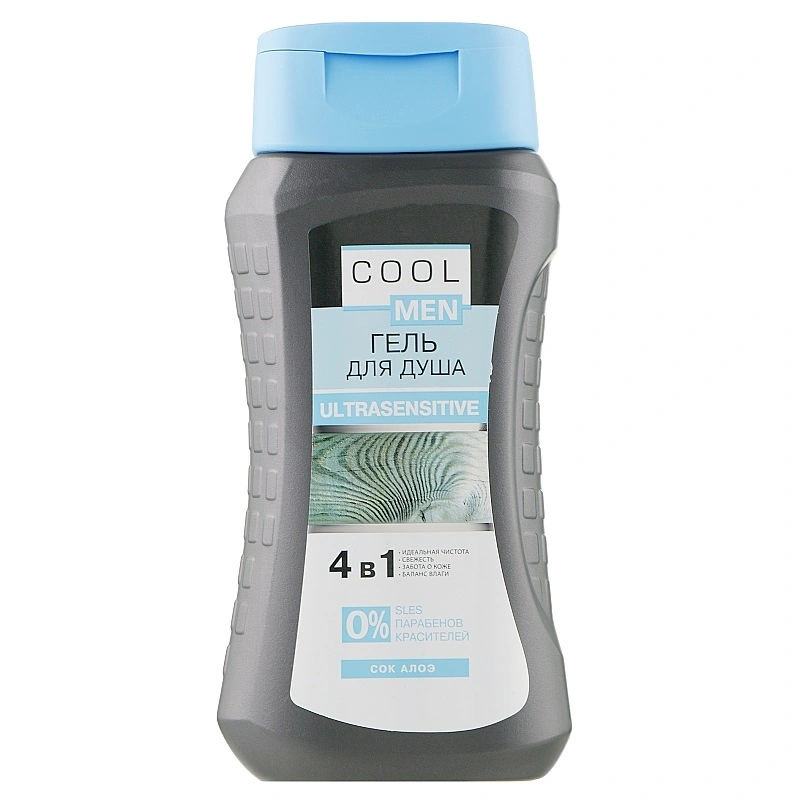 Гель для душу 4 в 1 Ультрачуттєвий Cool men UltraSensitive Shower Gel 4in1 сік червоний 250 мл