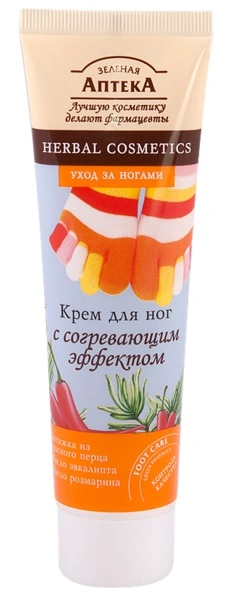 Крем для ніг із зігріваючим ефектом Зелена аптека Foot Cream with Warming Effect 100мол