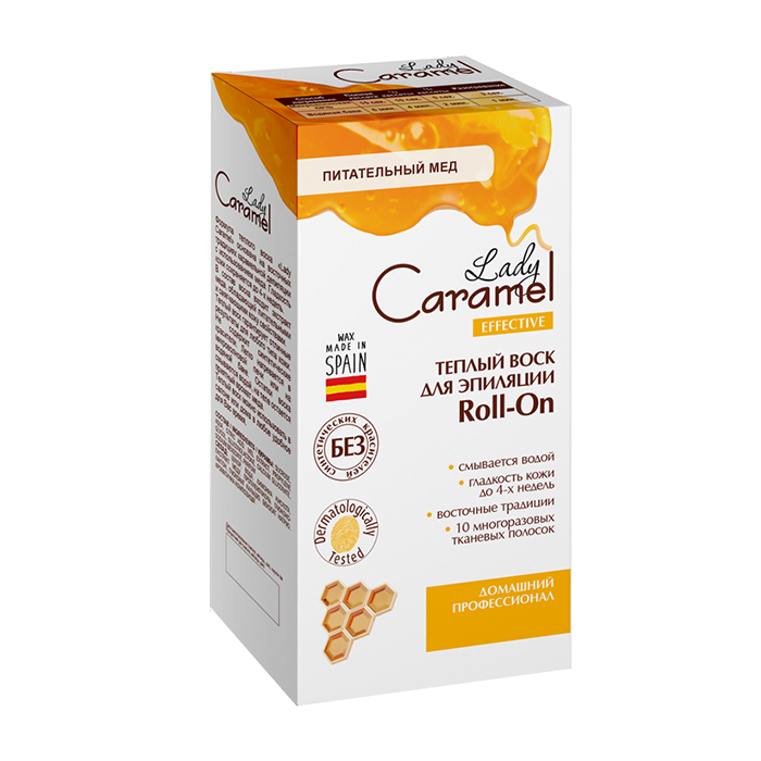 Теплий віск для депіляції Lady Caramel Warm Wax for Depilation Roll-On на 10 смужок