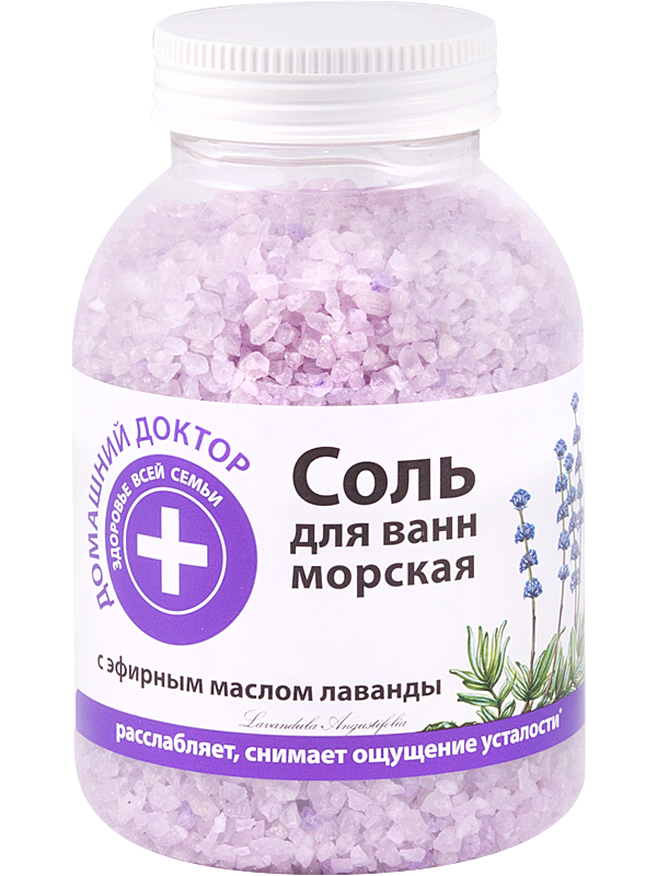 Сіль для ванн з екстрактом лаванди Домашний Доктор (The Doctor) Salt with Lavender 1000 г