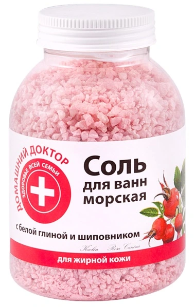 Сіль з білою глиною та шипшиною Домашний Доктор (The Doctor) Salt with White Clay and Rosehip 1000г