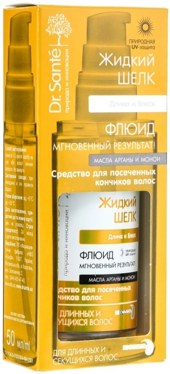 Флюїд Рідкий шовк Довжина та блиск Dr.Sante Fluid Length and Shine 50 мл