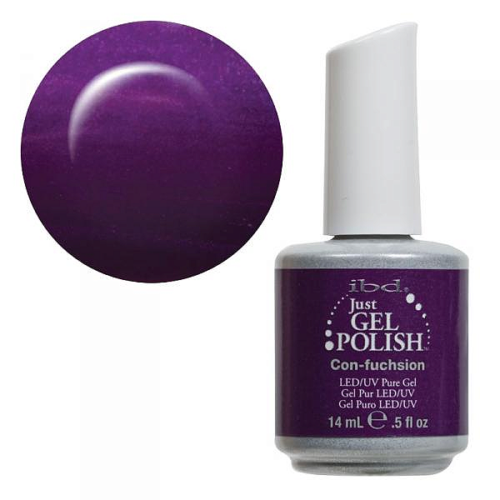 Кон-Фуз IBD Just Gel Polish Con-Fuchsion приглушений, темно-бузковий з ледь помітним мікроблиском 14 мл