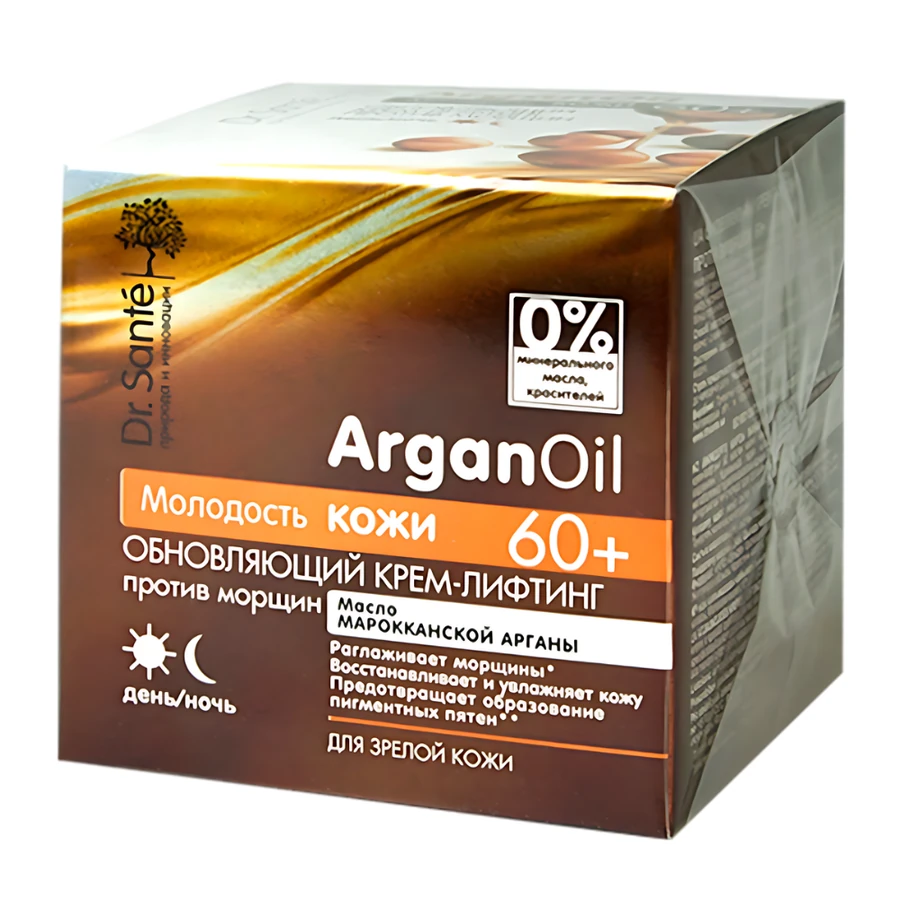 Поновлюючий крем-ліфтинг проти зморшок 60+ Dr.Sante ArganOil Renewing Cream Lifting Anti-Wrinkle 60+ 50 мл