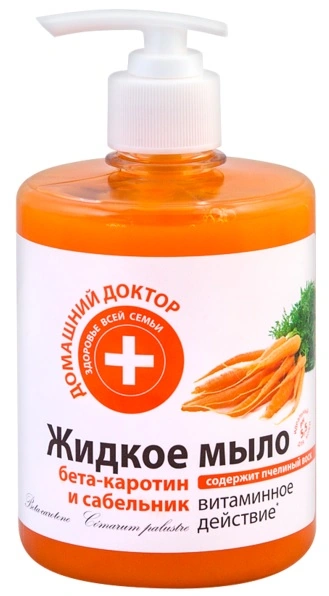 Рідке мило Бета-каротин та Шабельник Домашний Доктор (The Doctor) Liquid Soap Beta-Carotene and Sabelnik 500мл